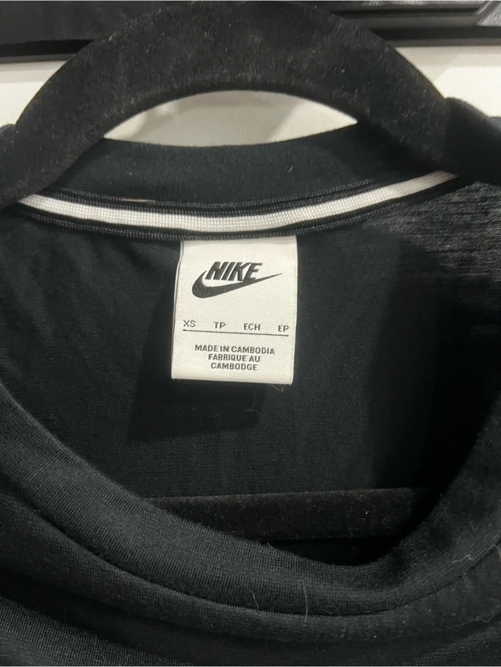 Nike Black Short Sleeve Tee with White Swoosh Logo